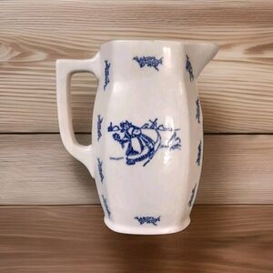 Vintage Delft Blue & White Dutch HOLLAND Girl Pitcher Blue Ridge Pottery *RARE*